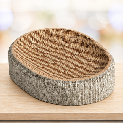 Arranhador Oval de Sisal e Cama para Gatos