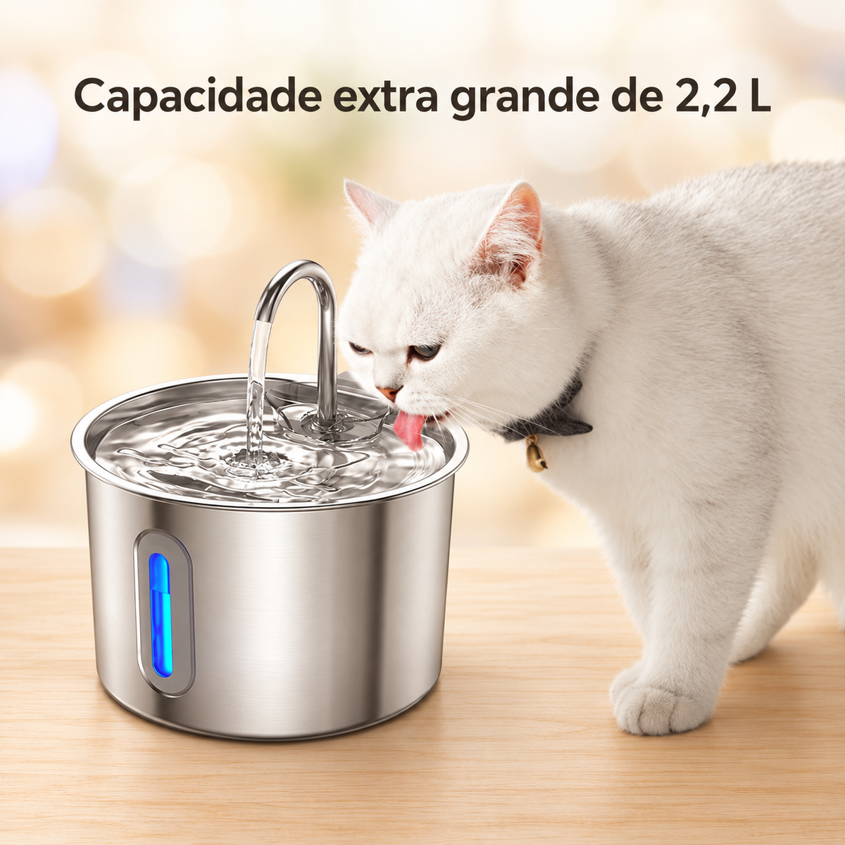 Fonte de Água Inox para Gatos 2,2 L