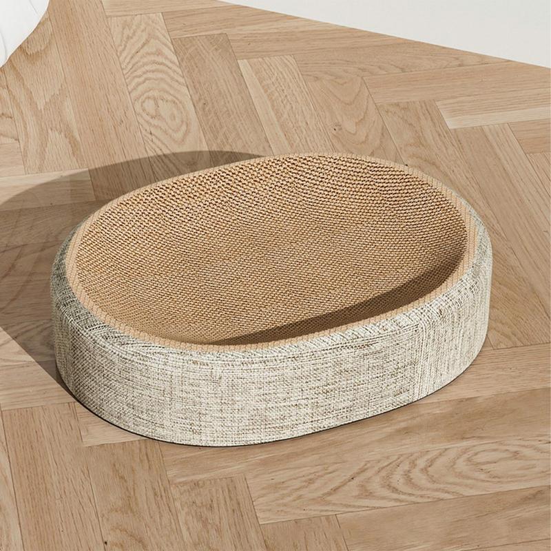 Arranhador Oval de Sisal e Cama para Gatos