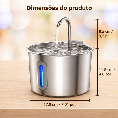 Fonte de Água Inox para Gatos 2,2 L